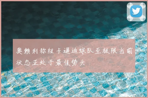 奥赖利称纽卡逼迫球队至极限当前状态正处于最佳势头